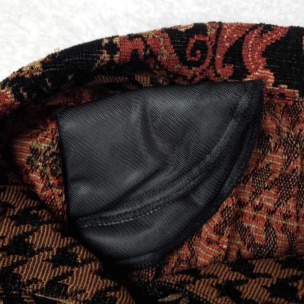 Studio Works Tapestry Patchwork Jacket Paisley Leopard Houndstooth Brown L 90s - Picture 11 of 16
